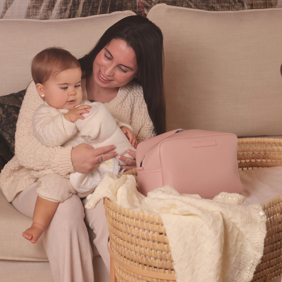 Neceser Bebé Eco Piel MIREM By Nenina & Co Rosa pálido 
