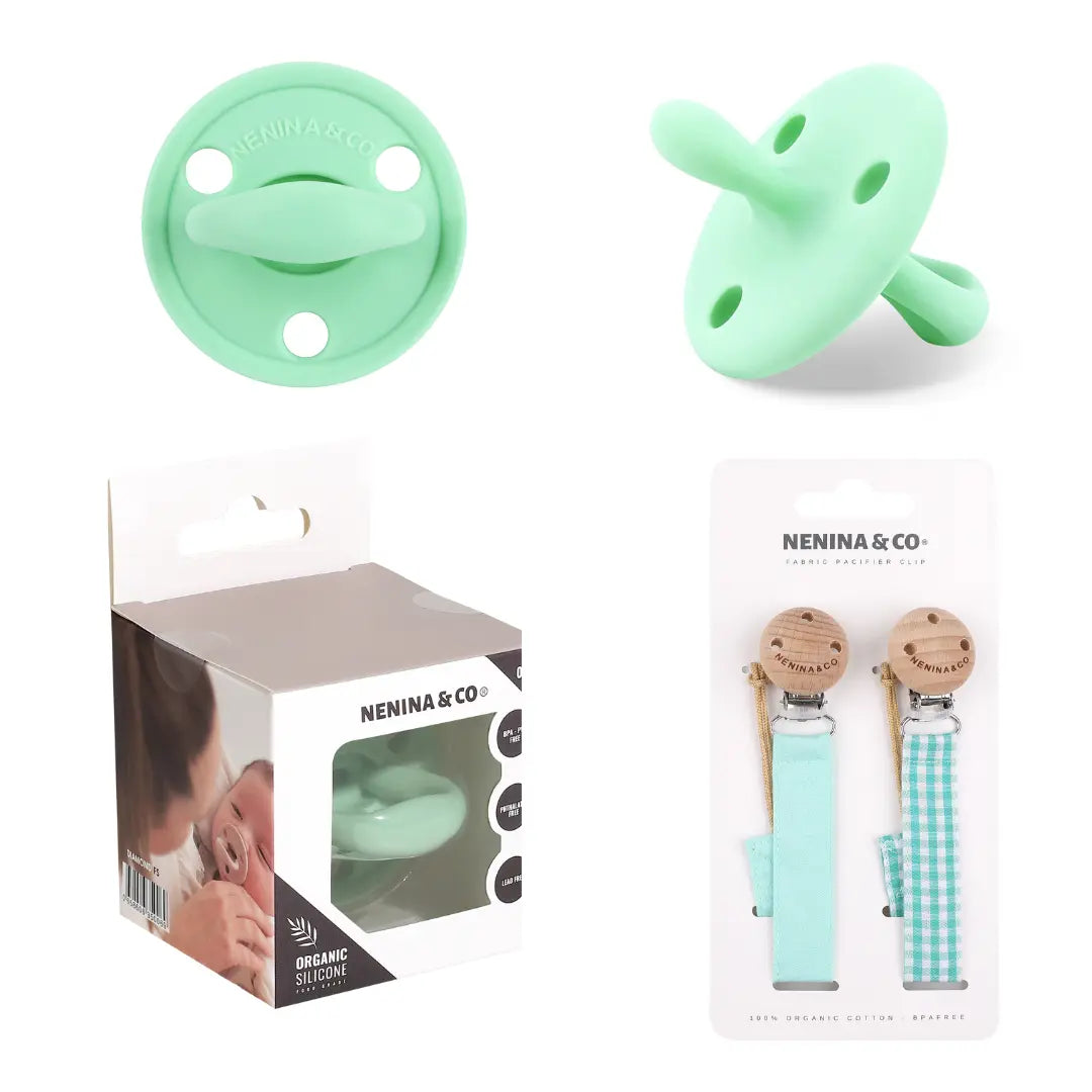 Pack 2 Chupeteros + 1 Chupete DIAMOND By Nenina & Co Mint 