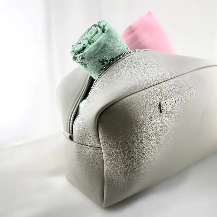 Neceser para Bebé de Eco Piel MIREM Gris| Organizador Elegante Nenina & Co 