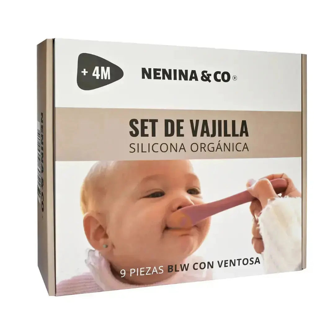 Vajilla BLW Gris 9 Piezas de Silicona orgánica con ventosas Nenina & Co 